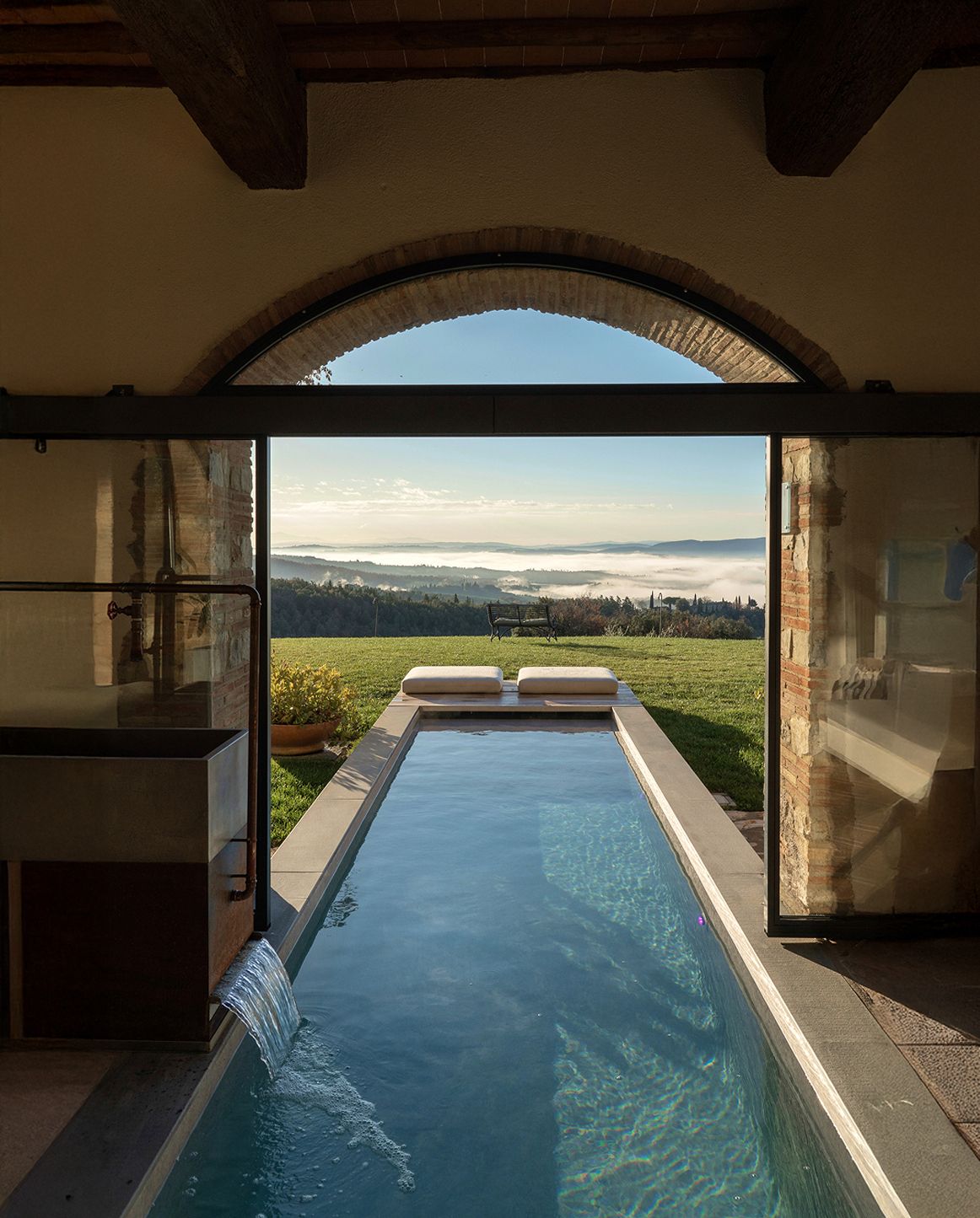 Pool and hillside view